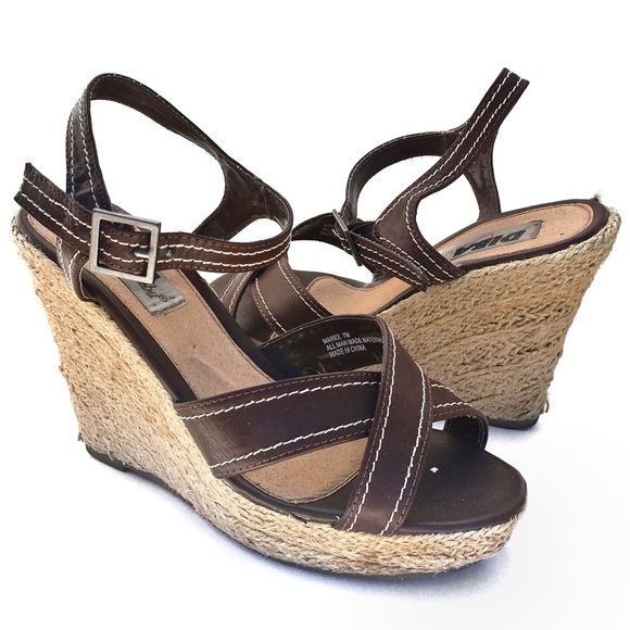 Diba Shoes - Diba Brown Strappy Espadrille Wedges Maree